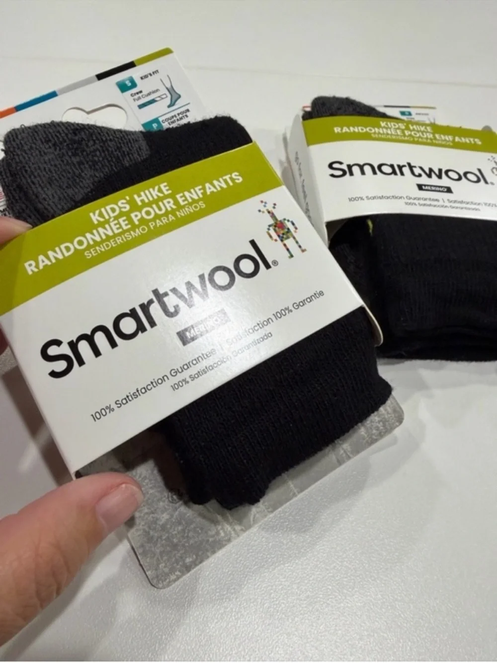 SmartWool Kids Small Light Cushion Hiking Socks 3-Pack Crew Black NWT